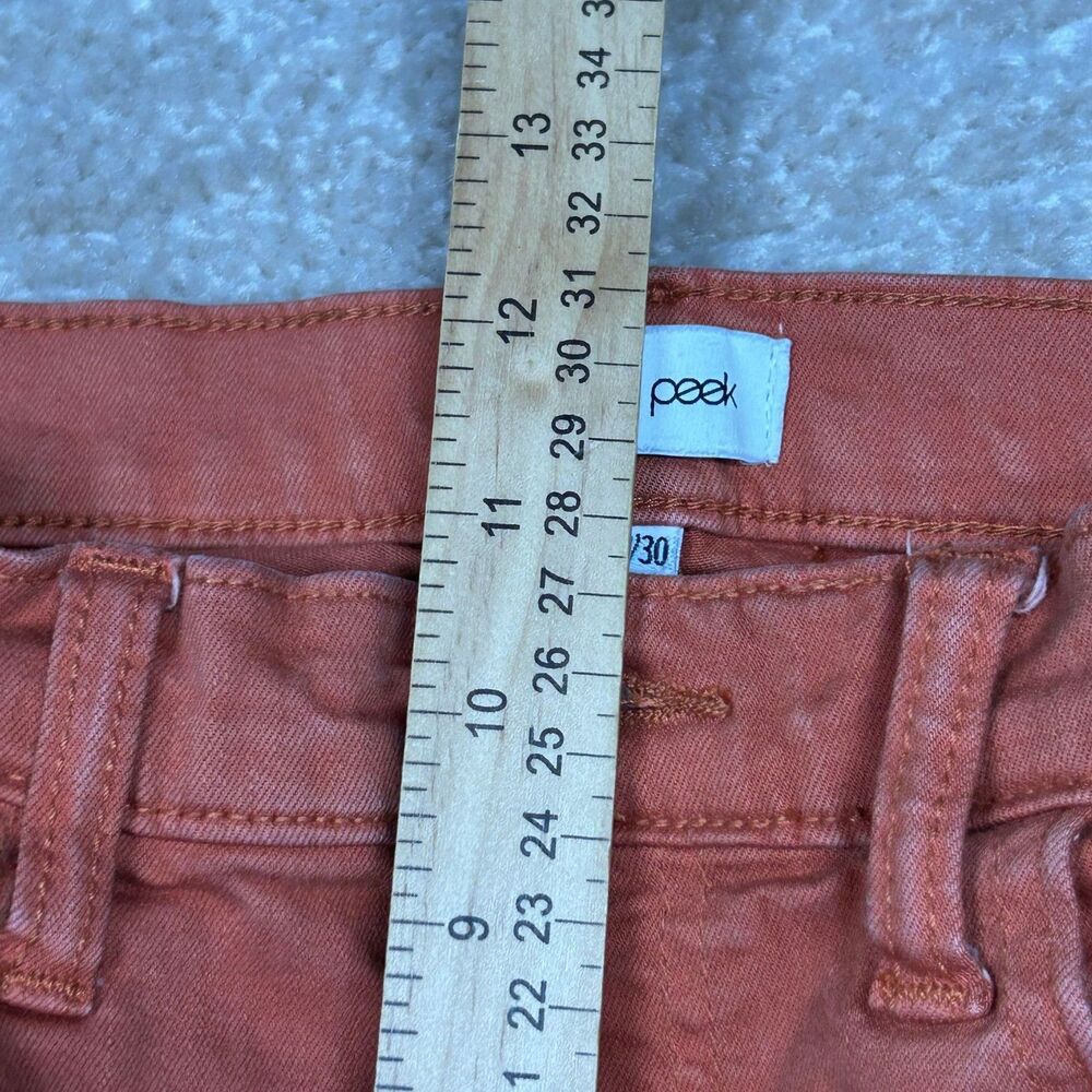 Sneak Peek Jeans Womens 11 Flare Frayed Hem Distressed Rust Orange Bootcut - Picture 6 of 13